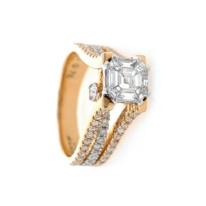 18kt / 750 Rose Gold Solitaire Look Diamond Ladies Ring 9LR267