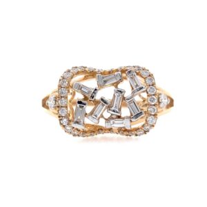 18kt / 750 Rose Gold Party Wear Diamond Ladies Ring 9LR254