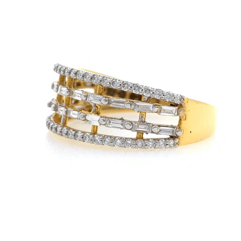 18kt / 750 Yellow Gold Classic Band Diamond ring for Ladies 9LR253 - Image 4