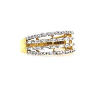 18kt / 750 Yellow Gold Classic Band Diamond ring for Ladies 9LR253