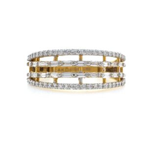 18kt / 750 Yellow Gold Classic Band Diamond ring for Ladies 9LR253