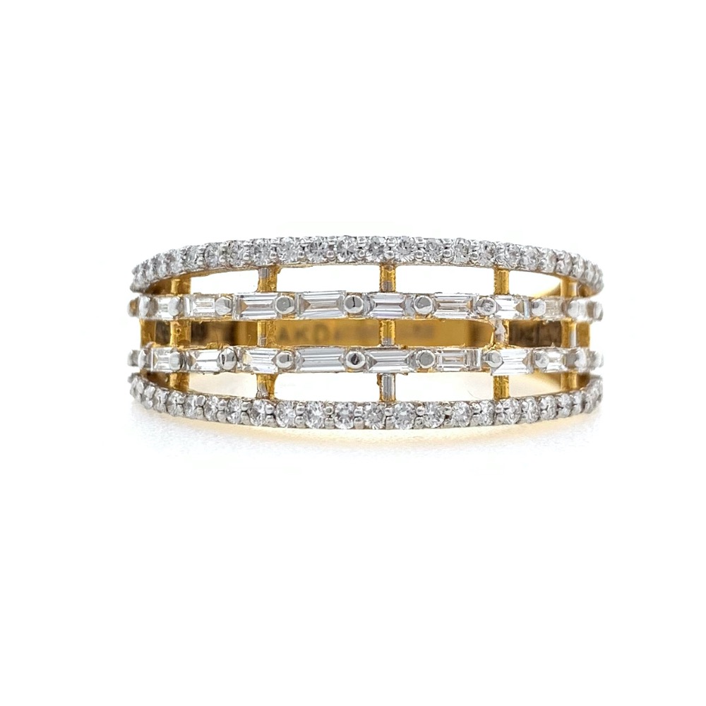 18kt / 750 Yellow Gold Classic Band Diamond ring for Ladies 9LR253 - Image 2