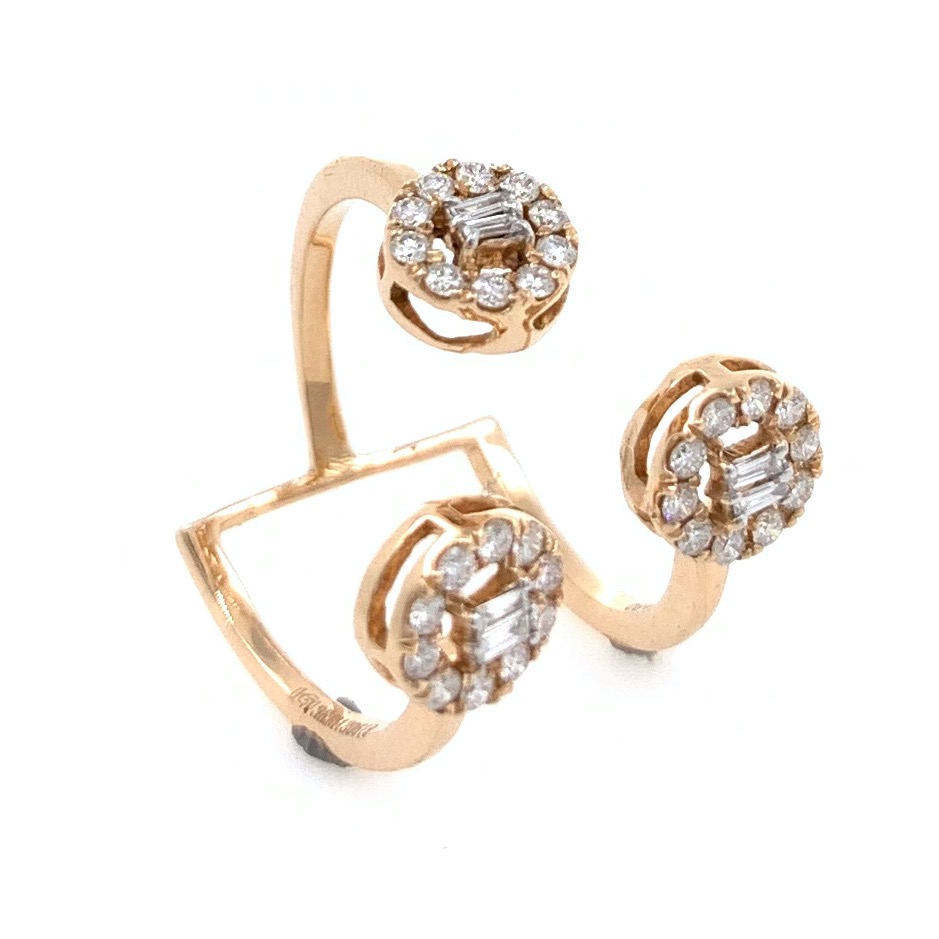 18kt / 750 rose gold fancy cocktail diamond ladies ring 9lr251