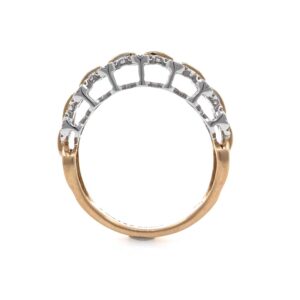 18kt / 750 rose gold fancy band diamond ladies ring 9lr227