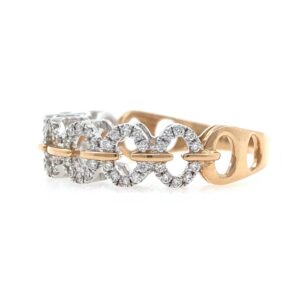 18kt / 750 rose gold fancy band diamond ladies ring 9lr227