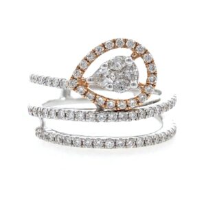 18kt / 750 White Gold Fancy Diamond Ladies Ring 9LR225