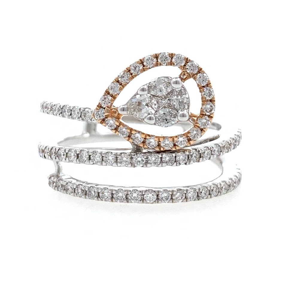 18kt / 750 White Gold Fancy Diamond Ladies Ring 9LR225