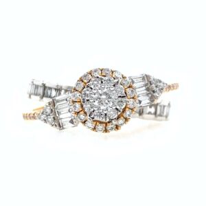 18kt / 750 rose gold twinning cocktail diamond ring for ladies 9lr220