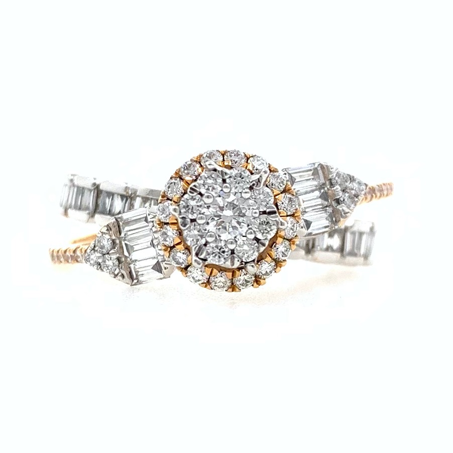 18kt / 750 rose gold twinning cocktail diamond ring for ladies 9lr220