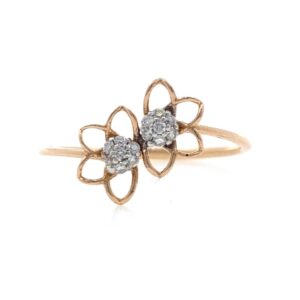 18kt / 750 Rose Gold Simple Diamonds ring for Ladies 9LR215