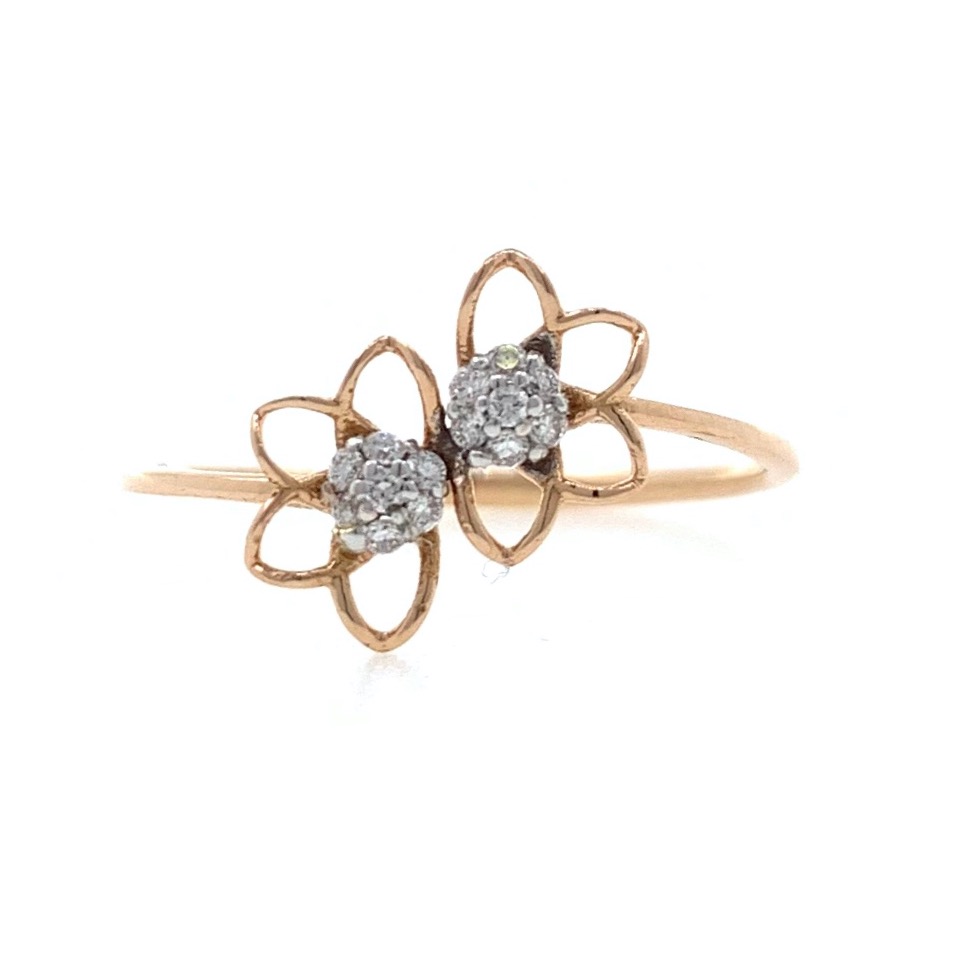 18kt / 750 Rose Gold Simple Diamonds ring for Ladies 9LR215
