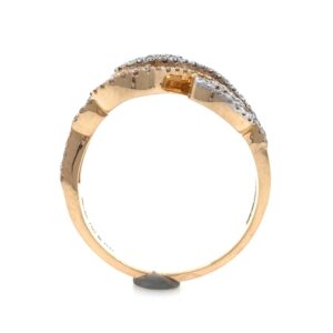 18kt / 750 rose gold leaf diamond ladies ring 9lr209