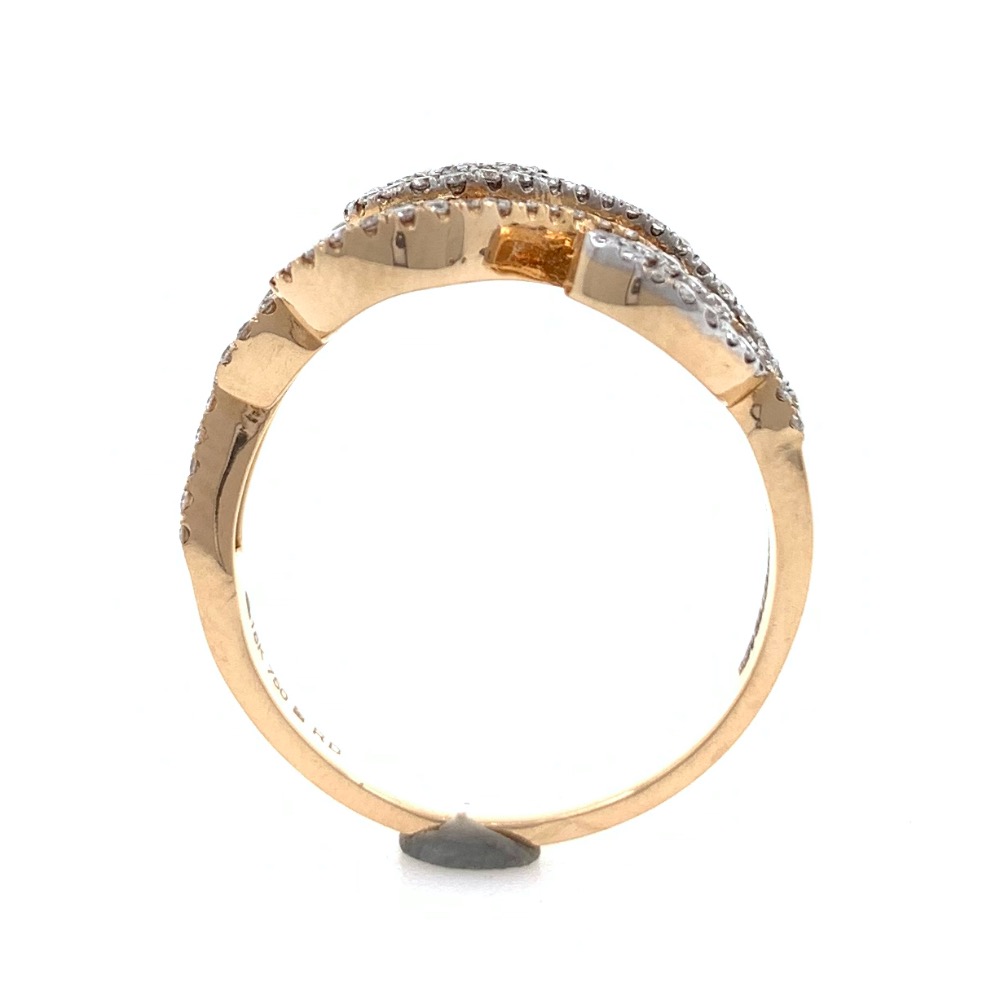 18kt / 750 rose gold leaf diamond ladies ring 9lr209 - Image 5
