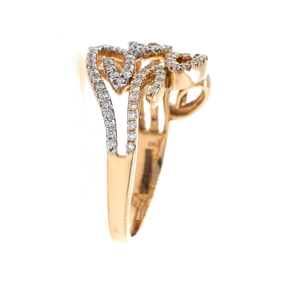18kt / 750 rose gold leaf diamond ladies ring 9lr209 - Image 4