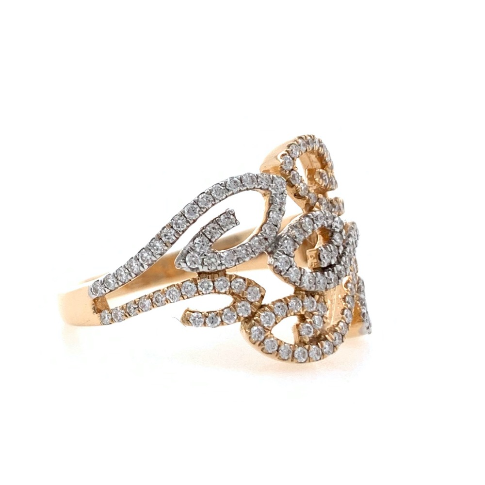 18kt / 750 rose gold leaf diamond ladies ring 9lr209 - Image 2