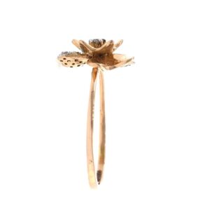 18kt / 750 Rose gold Star Flower Diamond Ladies Ring 9LR208