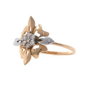 18kt / 750 rose gold Flower diamond Ladies Ring 9LR181