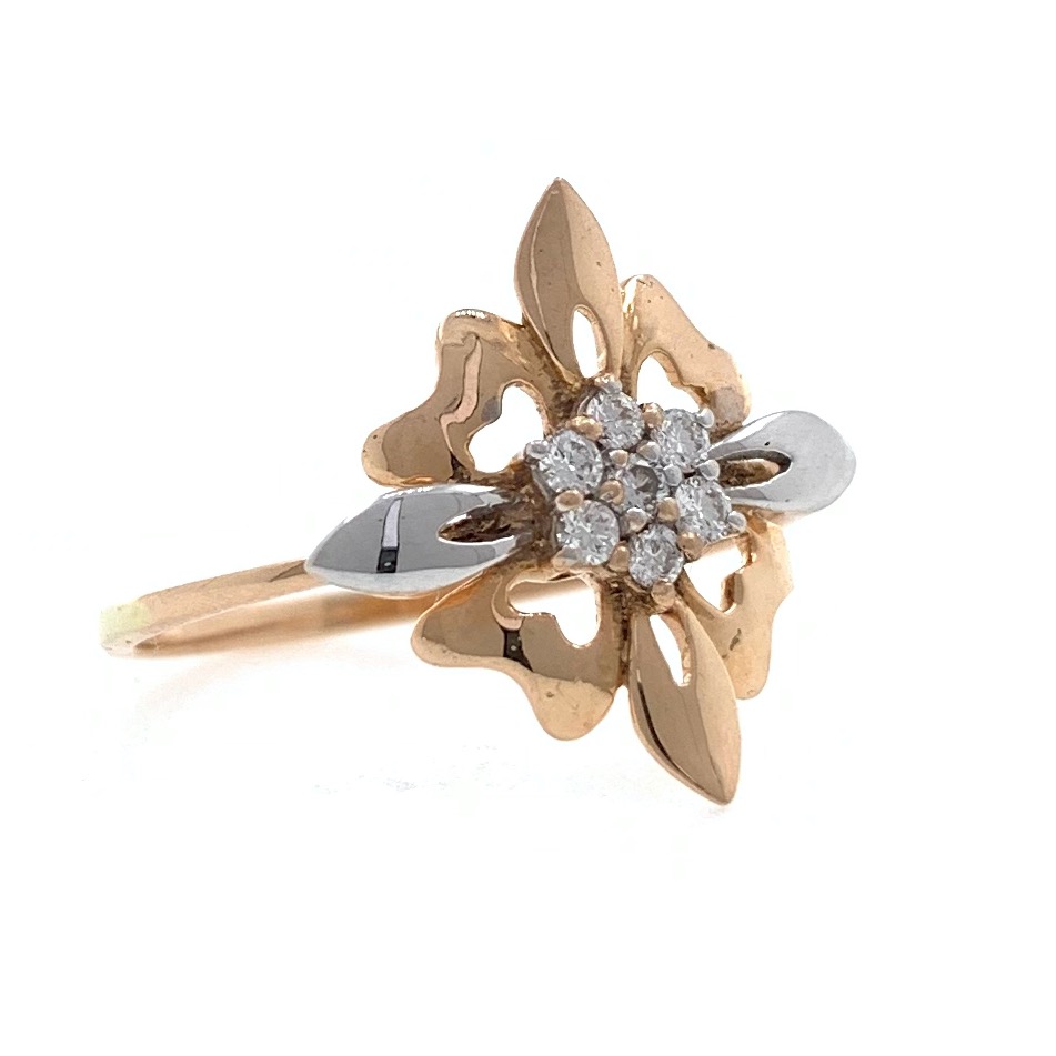 18kt / 750 rose gold Flower diamond Ladies Ring 9LR181 - Image 2