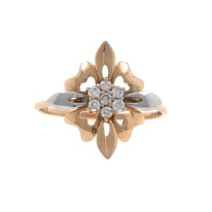 18kt / 750 rose gold Flower diamond Ladies Ring 9LR181
