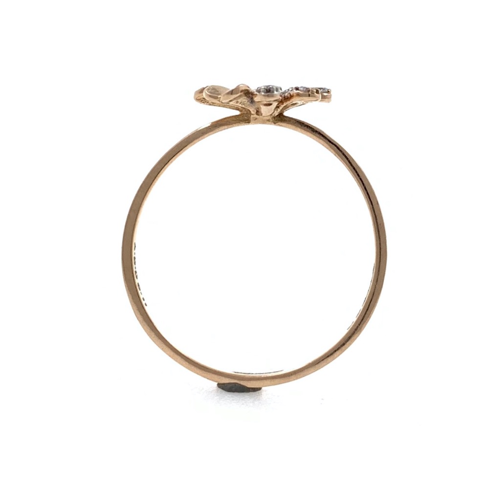 18kt / 750 Rose gold flower diamond ladies ring 9LR179 - Image 5