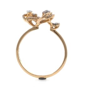 18kt / 750 rose gold fancy designer diamond ladies ring 9lr169