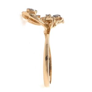 18kt / 750 rose gold fancy designer diamond ladies ring 9lr169