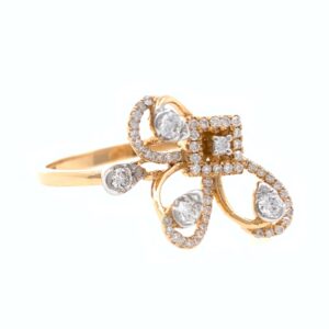 18kt / 750 rose gold fancy designer diamond ladies ring 9lr169