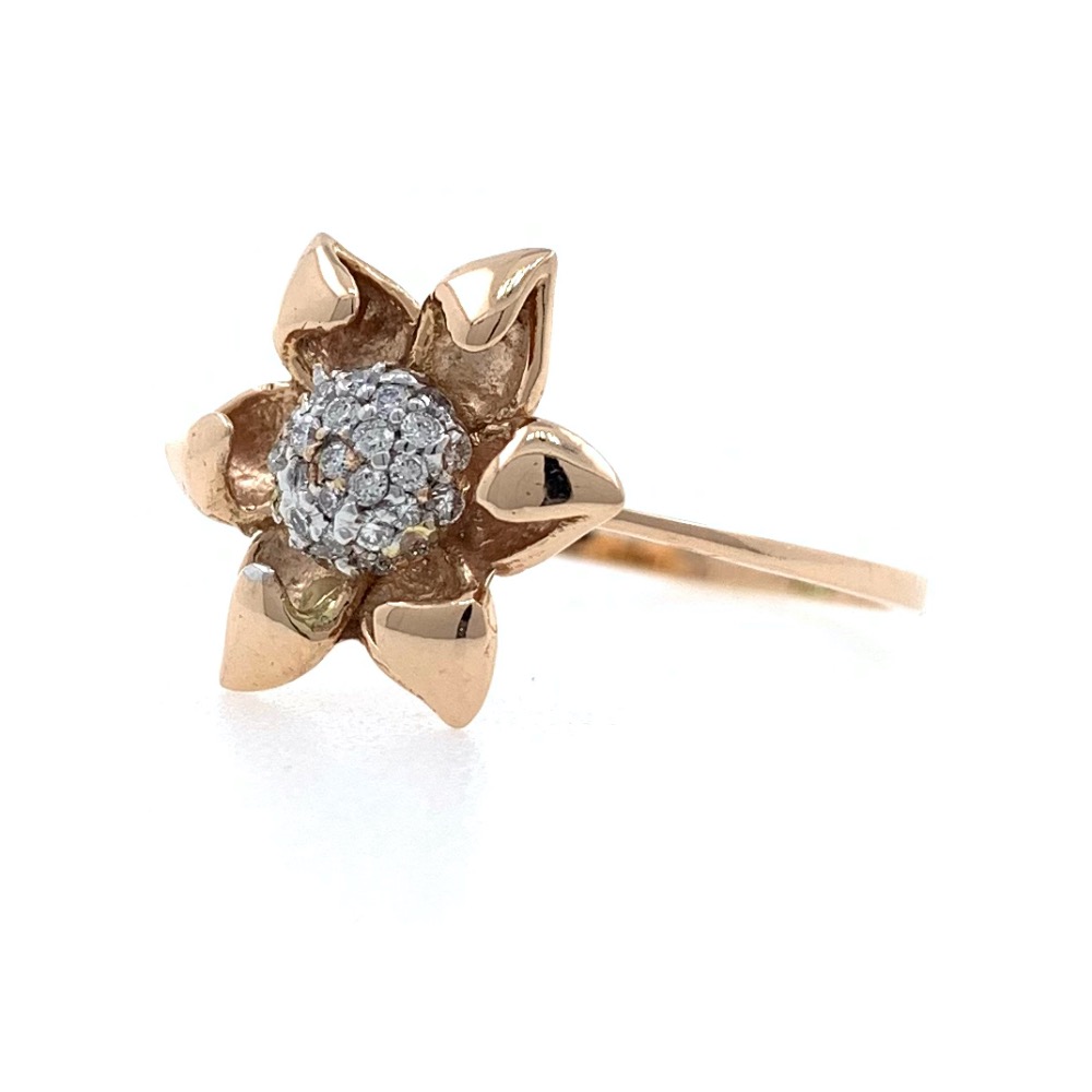 18kt / 750 rose gold sunflower diamond ladies ring 9lr168 - Image 3