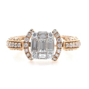 18kt / 750 rose gold pendant cum diamond ring for ladies 9lr160