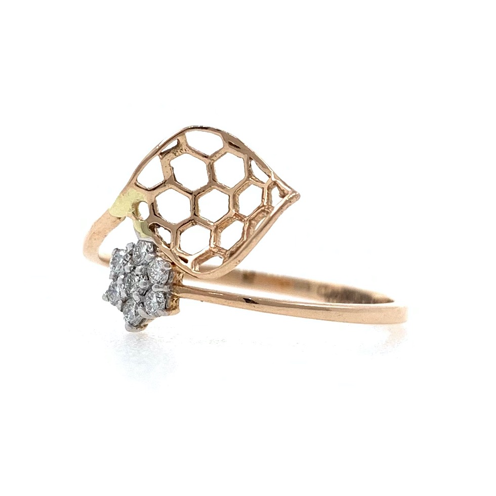 18kt / 750 rose gold delicate diamond ladies ring 9lr165 - Image 3