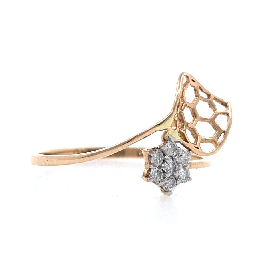 18kt / 750 rose gold delicate diamond ladies ring 9lr165 - Image 2