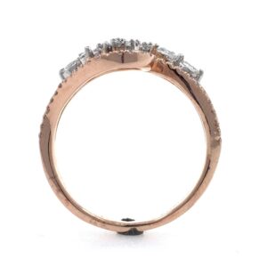 18kt / 750 rose gold floral designer diamond ladies ring 9lr163