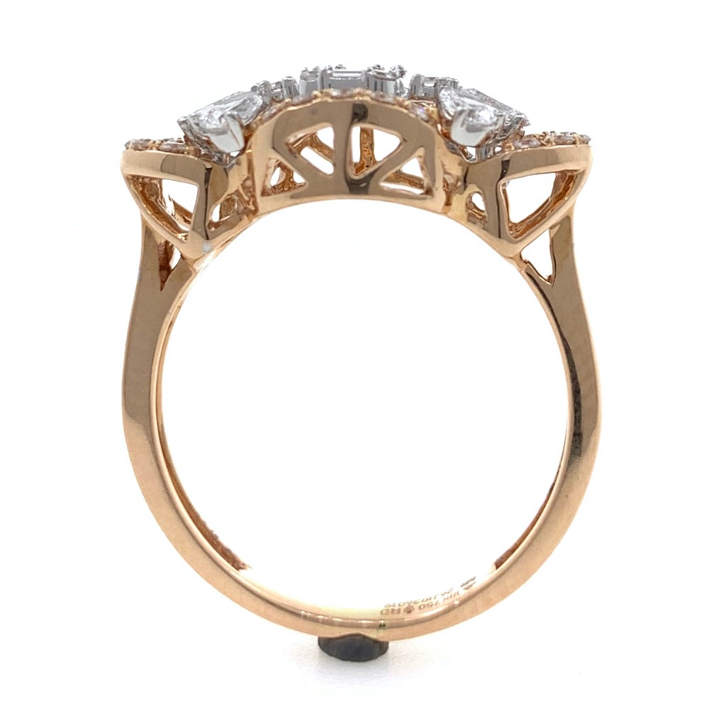 18kt / 750 rose gold fancy daily wear diamond ladies ring 9lr159 - Image 5
