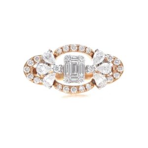 18kt / 750 rose gold fancy daily wear diamond ladies ring 9lr159