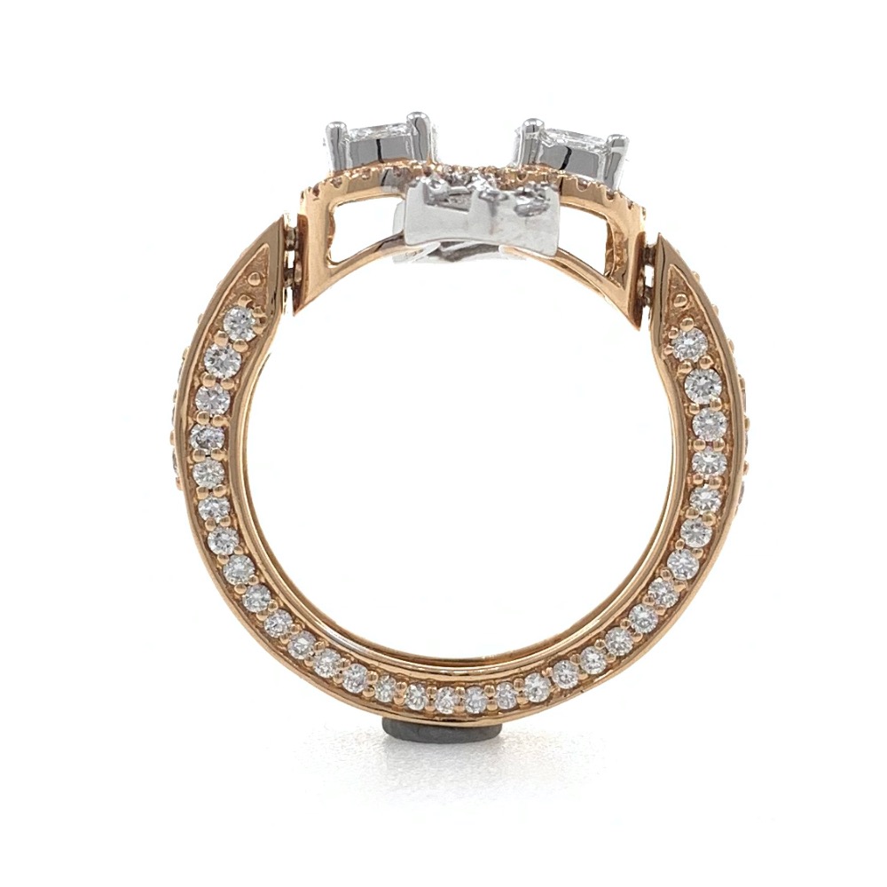 18kt / 750 rose gold designer pendant cum diamond ladies ring 9lr141 - Image 5