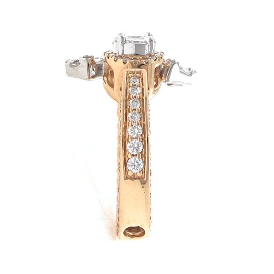 18kt / 750 rose gold designer pendant cum diamond ladies ring 9lr141 - Image 4