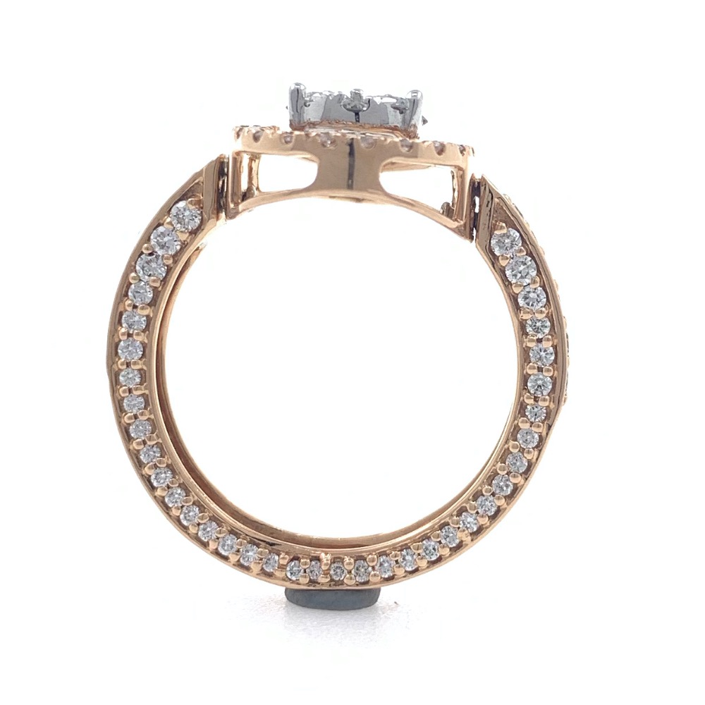 18kt / 750 rose gold diamond pendant cum diamond ring for ladies 9lr140 - Image 5