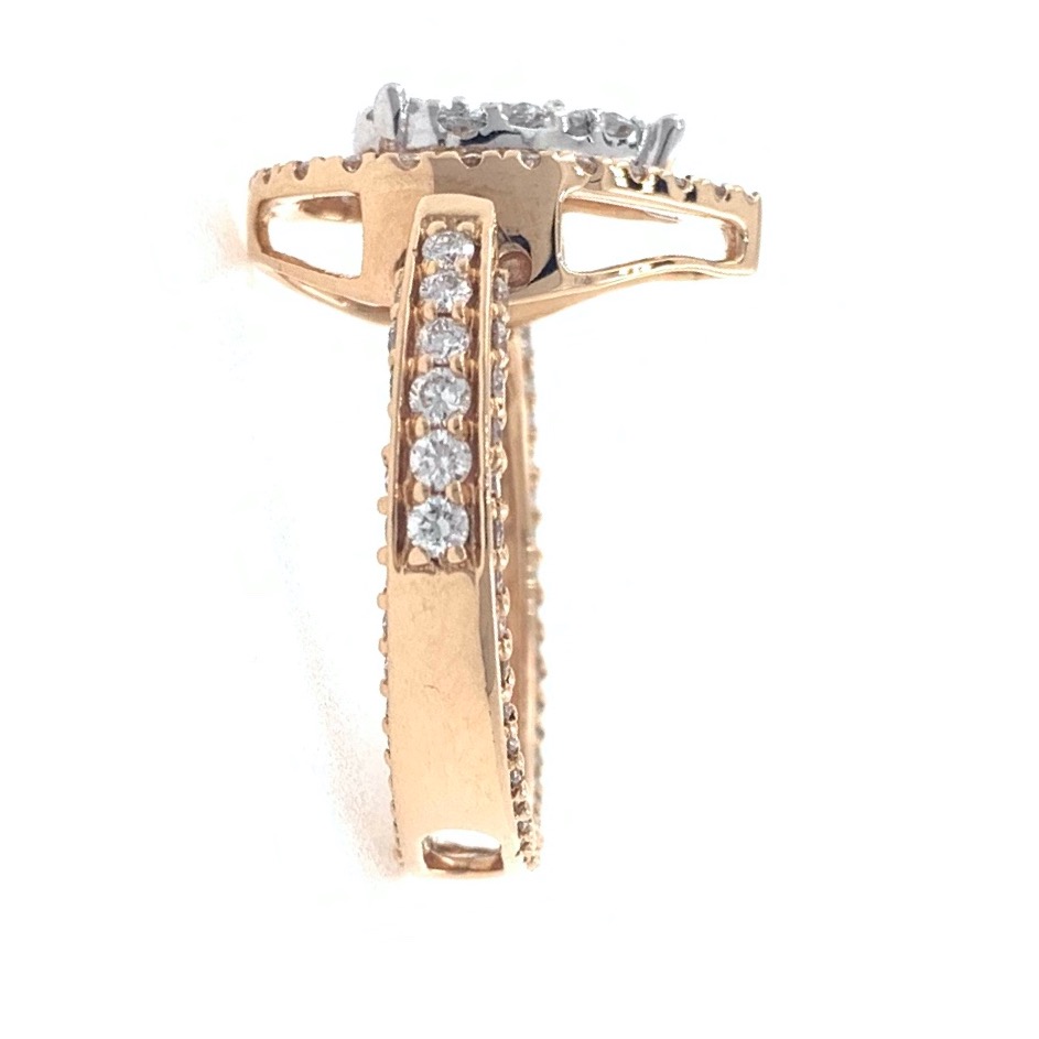 18kt / 750 rose gold diamond pendant cum diamond ring for ladies 9lr140 - Image 4