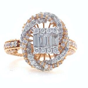 18kt / 750 rose gold designer pendant cum ring for ladies 9lr138