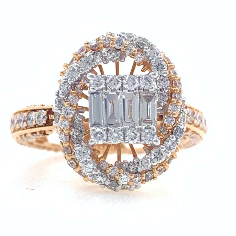 18kt / 750 rose gold designer pendant cum ring for ladies 9lr138