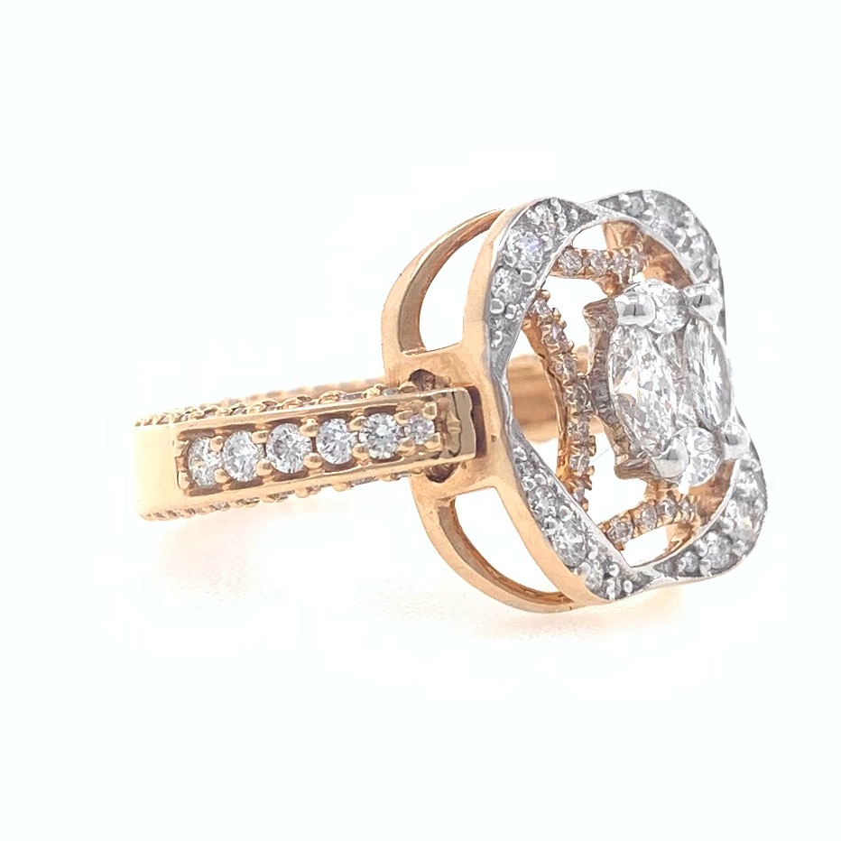 18kt / 750 rose gold fancy pendant cum ladies ring 9lr137 - Image 3