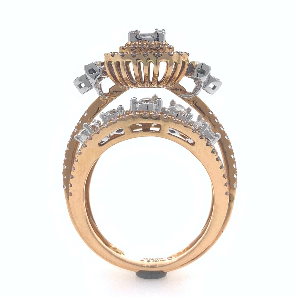 18kt / 750 rose gold cocktail party diamond ladies ring 9lr132 - Image 5
