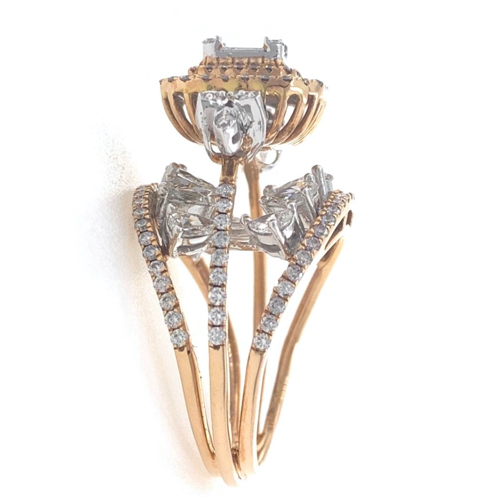 18kt / 750 rose gold cocktail party diamond ladies ring 9lr132 - Image 4