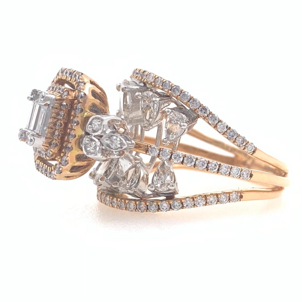 18kt / 750 rose gold cocktail party diamond ladies ring 9lr132 - Image 3