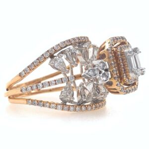 18kt / 750 rose gold cocktail party diamond ladies ring 9lr132