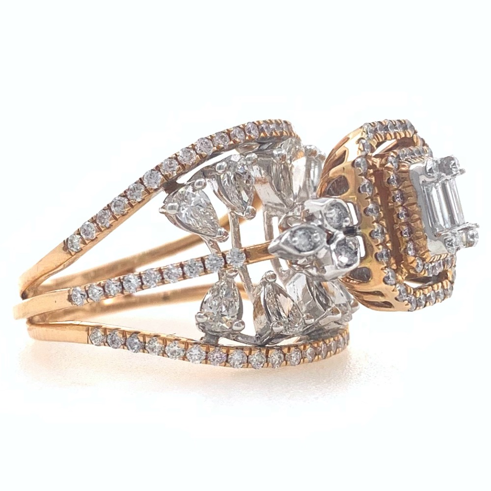18kt / 750 rose gold cocktail party diamond ladies ring 9lr132 - Image 2