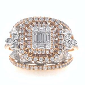 18kt / 750 rose gold cocktail party diamond ladies ring 9lr132