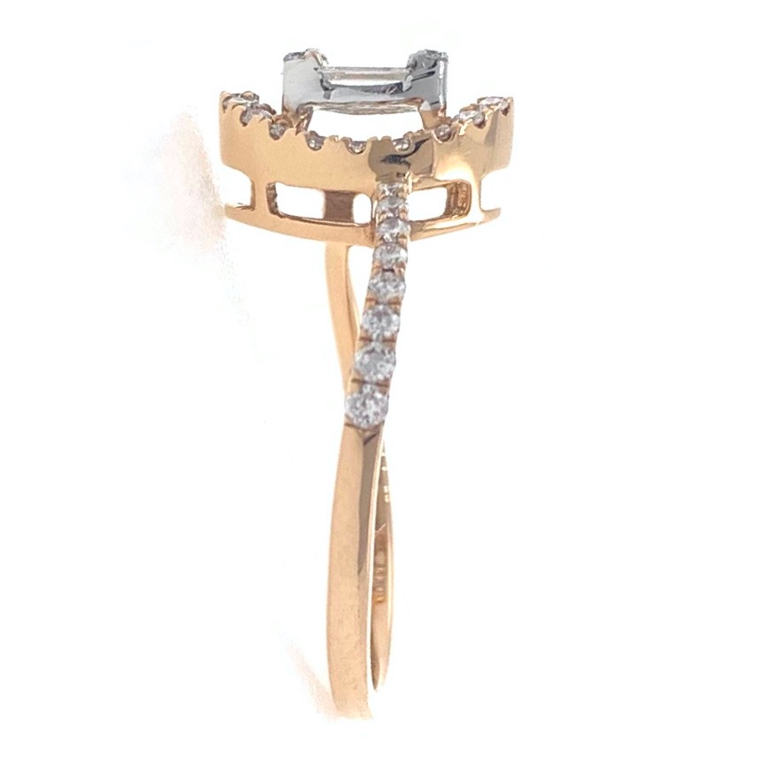 18kt / 750 rose gold solitaire look classic diamond ladies ring 9lr109 - Image 4