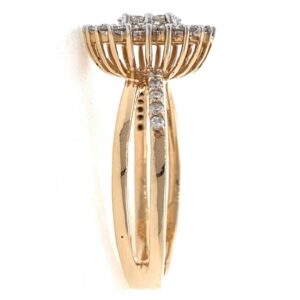 18kt / 750 rose gold flower diamond ring for ladies 9lr98