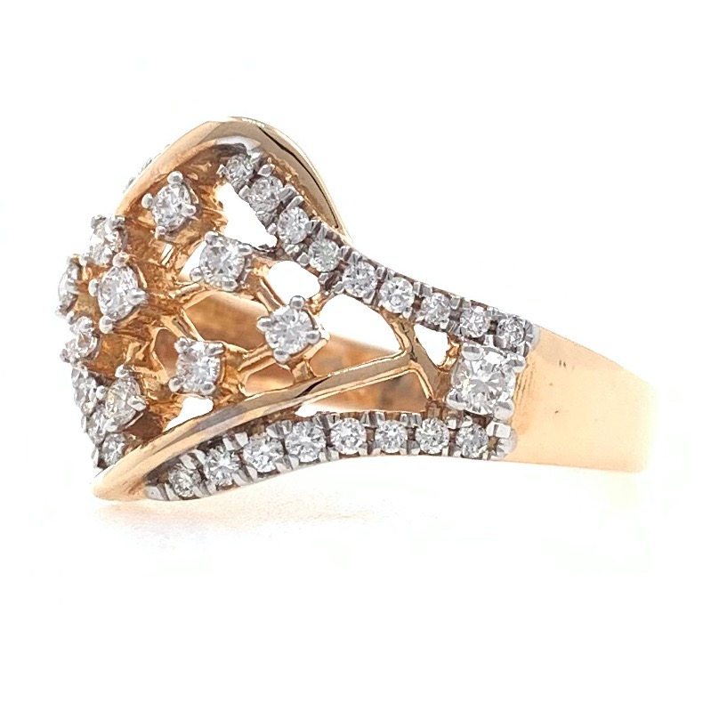 18kt / 750 rose gold fancy diamond ring for ladies 9lr96 - Image 3